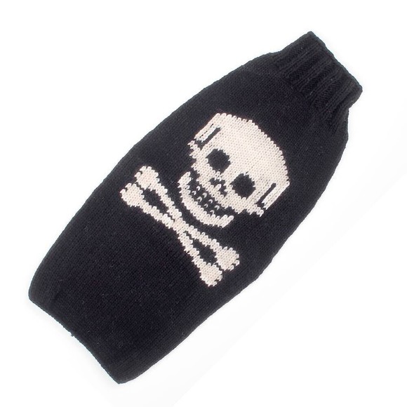 Chilly Dog Black Skull Wool Dog Winter Sweater Sizes XXS-XXXL - Picture 2 of 3